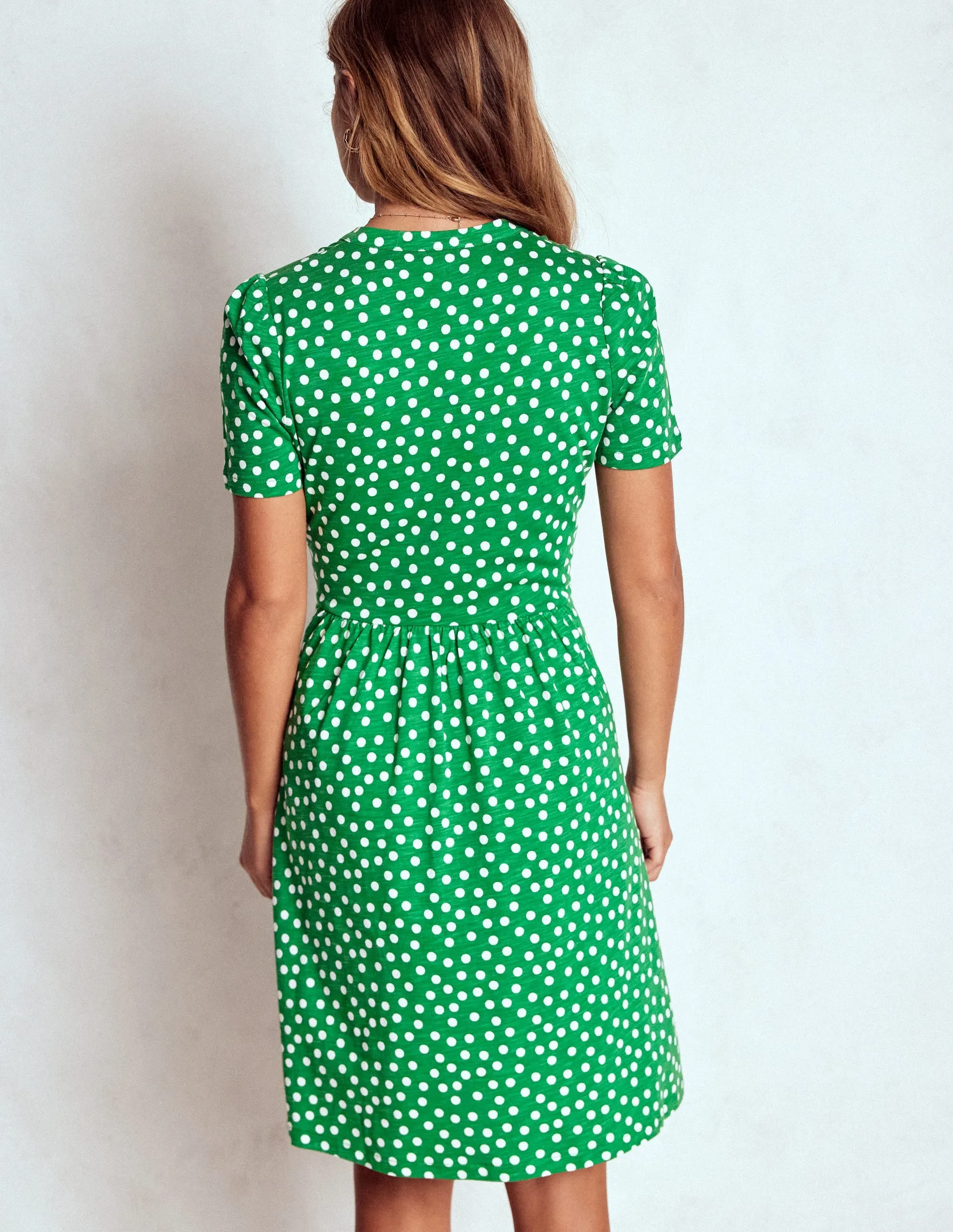 Naomi Short Sleeve Dress-Hunter Green