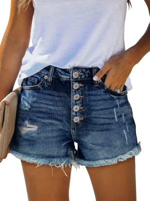 onlypuff Women's Ripped Jean Shorts