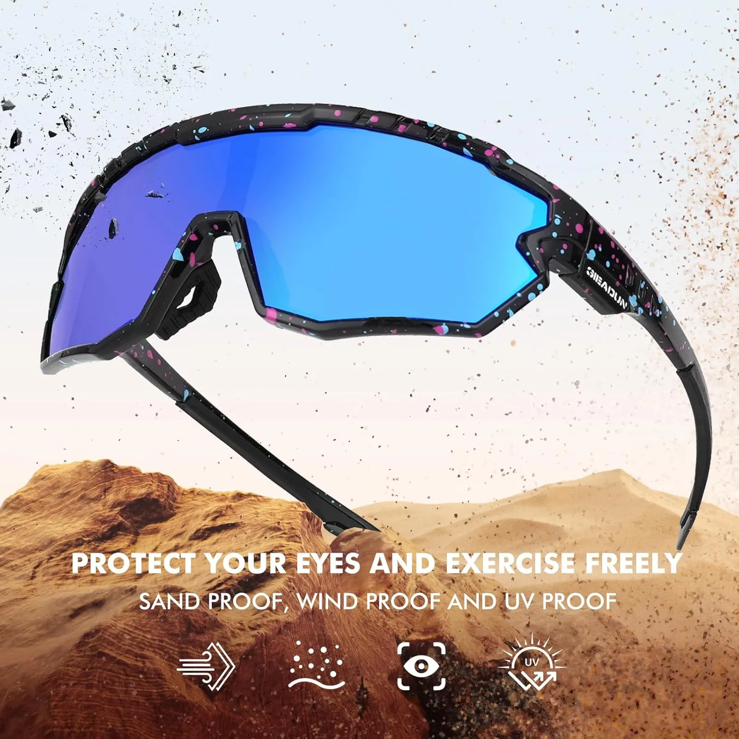 Polarized Glasses Kids Youth Baseball Sunglasses Adult Men Women Cycling Goggles with 3 lenses,Fishing,Ski Golf