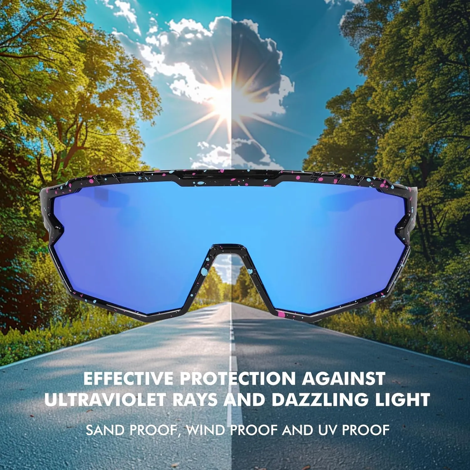 Polarized Glasses Kids Youth Baseball Sunglasses Adult Men Women Cycling Goggles with 3 lenses,Fishing,Ski Golf