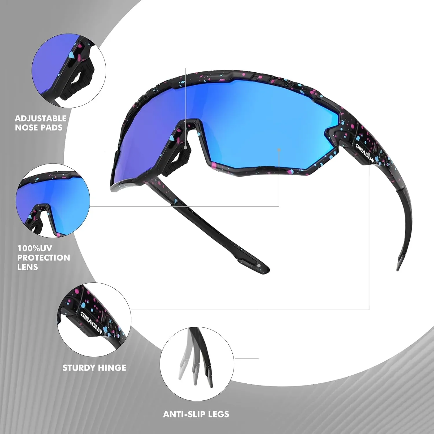 Polarized Glasses Kids Youth Baseball Sunglasses Adult Men Women Cycling Goggles with 3 lenses,Fishing,Ski Golf