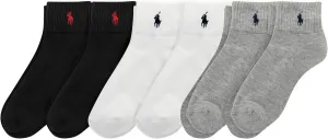 Polo Ralph Lauren Boys' Classic Sport Ankle Socks-6 Pair Pack-Soft Stretchy Yarn & Stay Up Top
