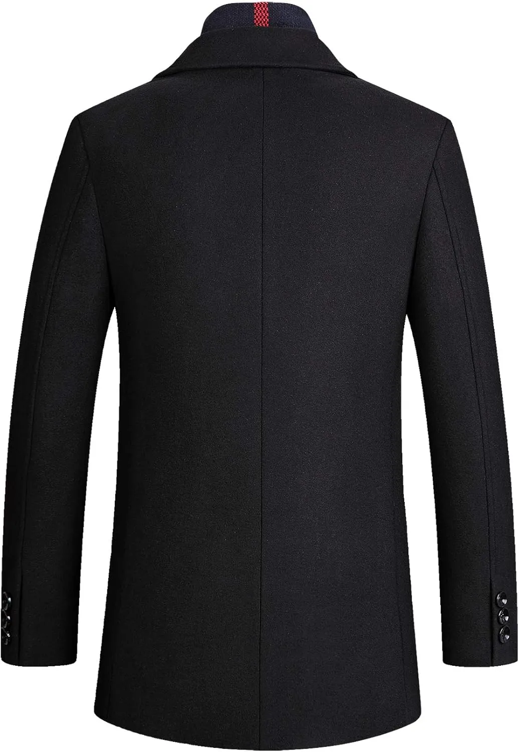 PRIJOUHE Men's Wool Coat Winter Coat Slim Medium Long Coats Overcoat Male