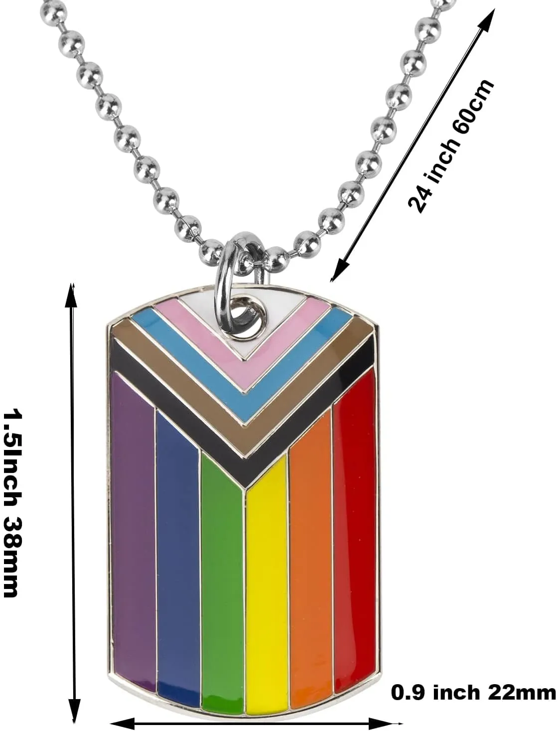 Progress Pride Dog Tags Pendant Rainbow Pride Gift LGBT Necklace