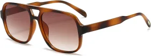 Retro Aviator Sunglasses for Women Men Trendy Classic 70s Square Aviator Sun Glasses Vintage Shades
