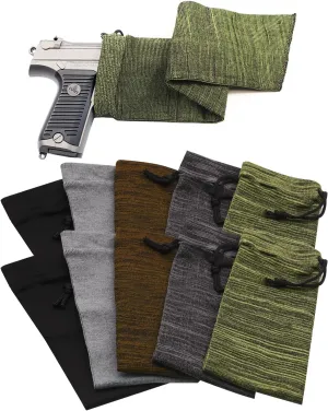 RUBY.Q 5/10/20pcs Handgun Socks, 16in Silicone Treated Knit Gun Socks, Breathable Moisture Gun Sock for Pistol Handgun