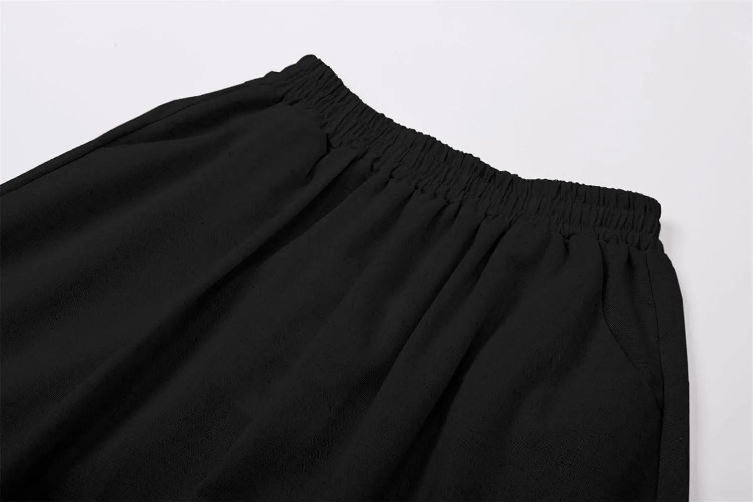 SANGTREE Women's Casual Cotton Linen Skirts with Pockets
