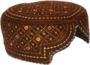 Sindhi Topi Kufi Traditional Handmade Cap with Embroidered Front Cut Unisex, Ramadan, Eid Gift for Muslims Made in Pakistan