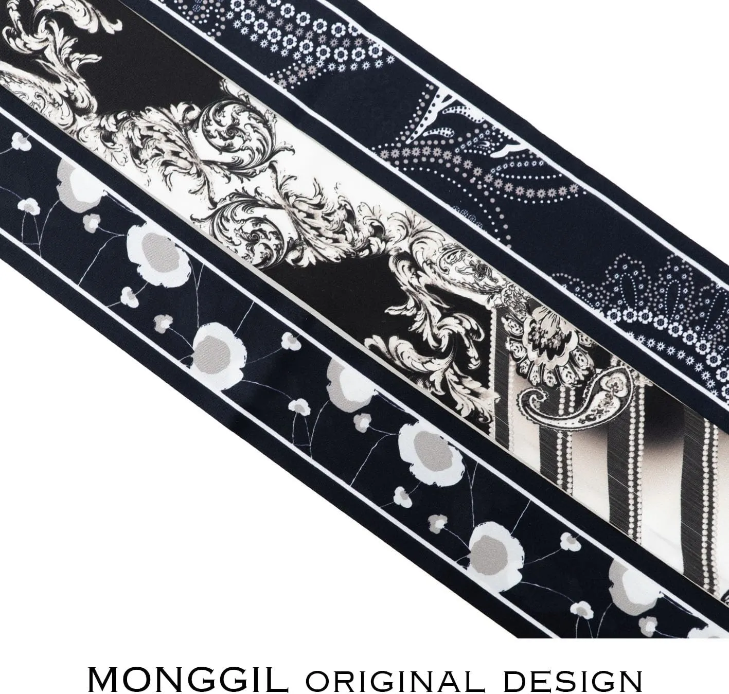 Skinny Scarf 3 Pack Silk Neck Scarf Headband Hair band Ribbon Handbag Women's Fashion Scarves