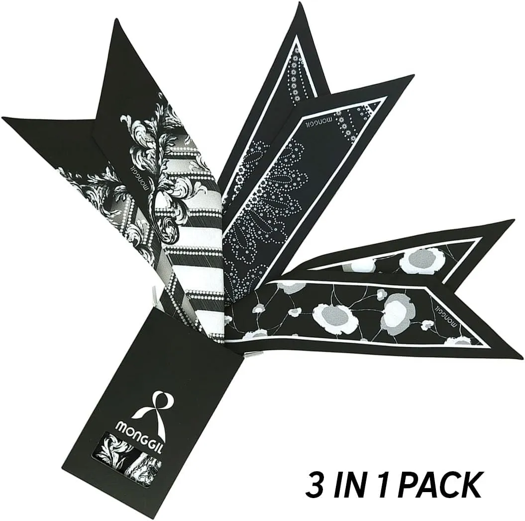 Skinny Scarf 3 Pack Silk Neck Scarf Headband Hair band Ribbon Handbag Women's Fashion Scarves