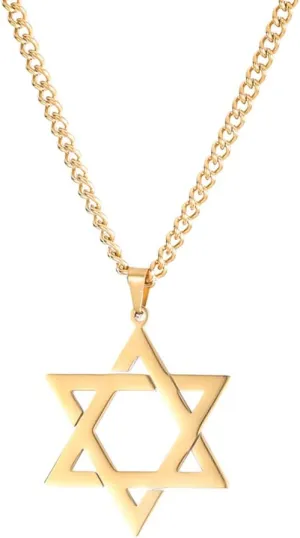 Star of David Necklace for Men Women Hexagon Pendant Necklace for Boys Girls Birthday Christmas Gifts for Boyfriend Brother Son