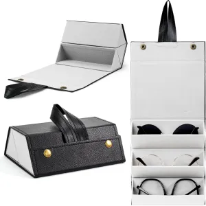 Sunglasses Travel Case,Foldable Eyeglasses Case, Portable Multiple Glasses Case for Women Men Girls