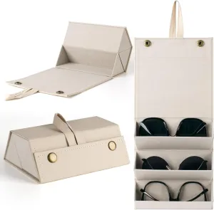 Sunglasses Travel Case,Foldable Eyeglasses Case, Portable Multiple Glasses Case for Women Men Girls