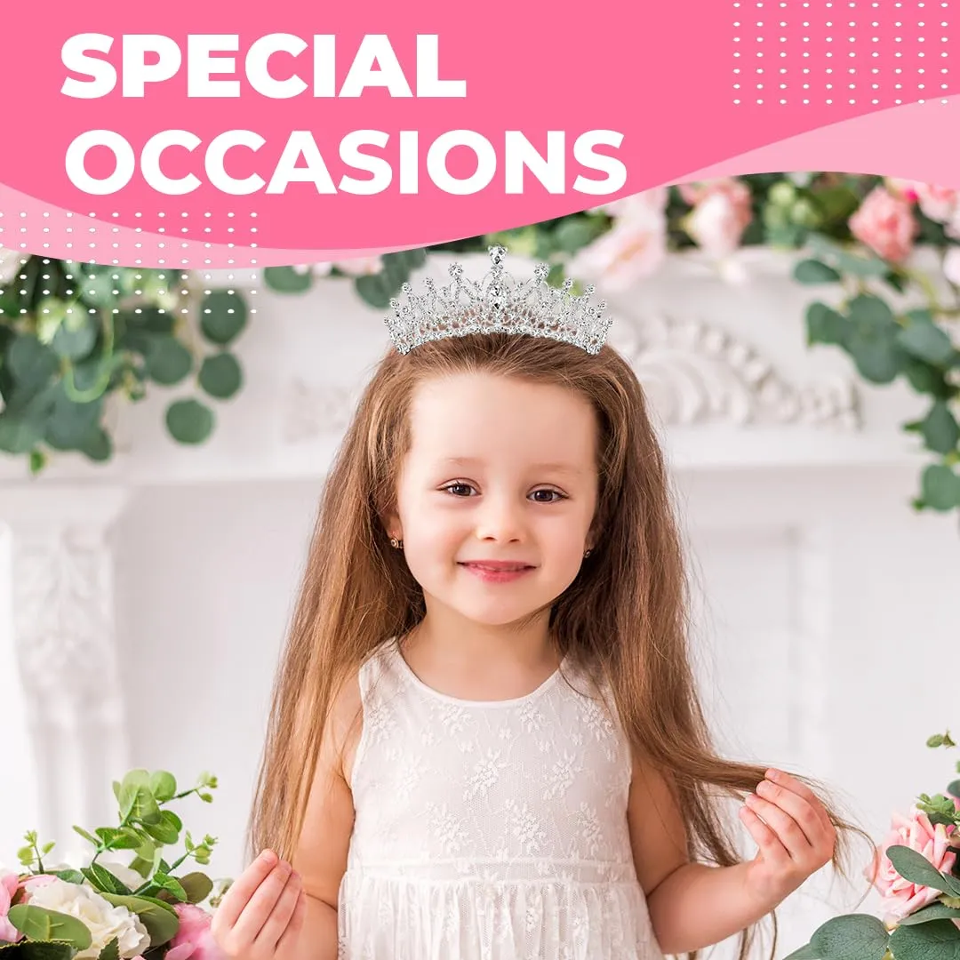 Tiara Crown for Women, Headband Hair Accessories for Birthday Wedding Party Costume Silver