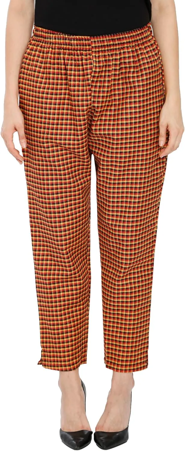 TNQ Women Winter Wear Checked Trouser || Woolen Trouser || Straight Fit Wollen Trouser with Pockets