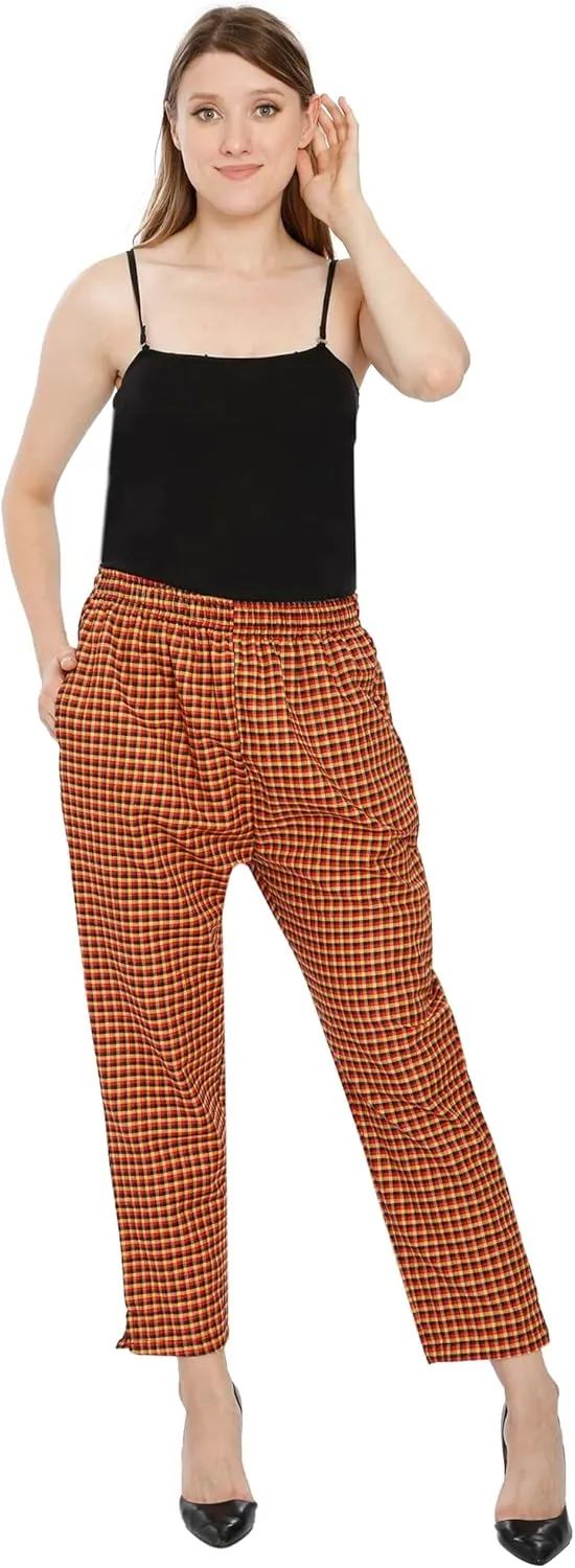 TNQ Women Winter Wear Checked Trouser || Woolen Trouser || Straight Fit Wollen Trouser with Pockets