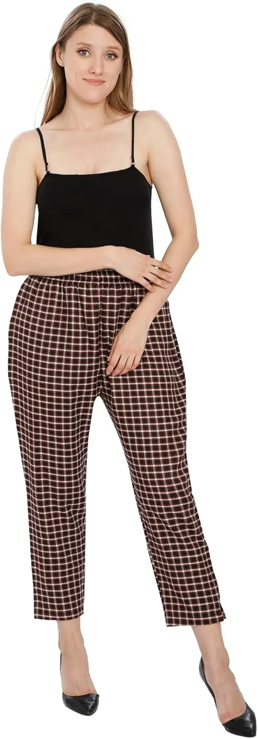 TNQ Women Winter Wear Checked Trouser || Woolen Trouser || Straight Fit Wollen Trouser with Pockets