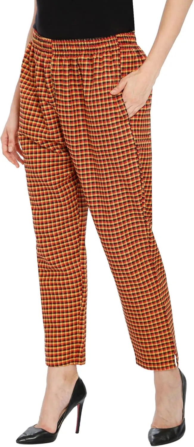 TNQ Women Winter Wear Checked Trouser || Woolen Trouser || Straight Fit Wollen Trouser with Pockets