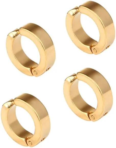 Trafalgar Law Cosplay Earrings Titanium Steel Golden Clip Earring Stud Jewelry Death Costume Props Merch