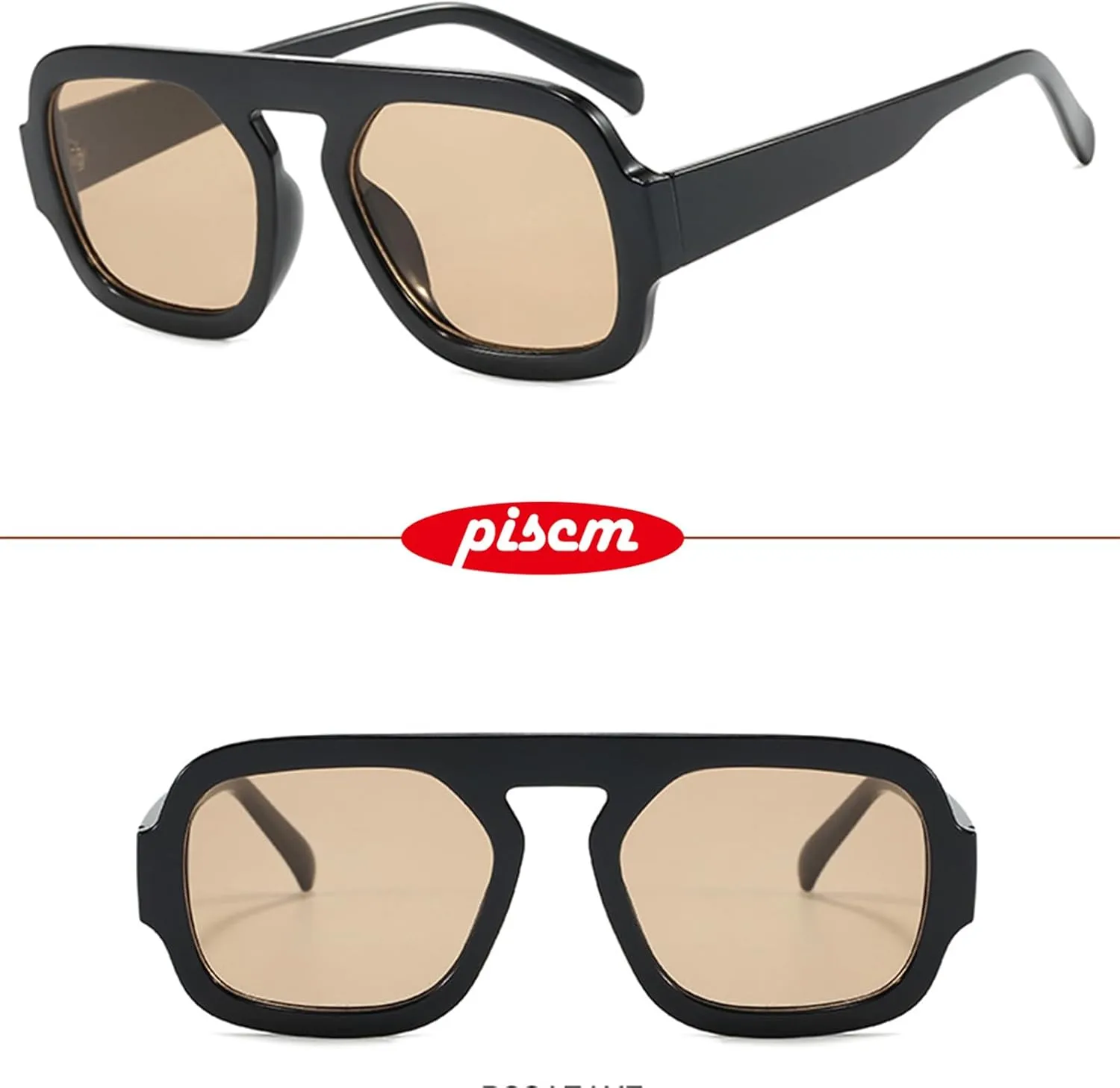 Trendy Hexagon Aviator Sunglasses for Women Men 70s Retro Square Flat Top Geometric Sun Glasses Shades