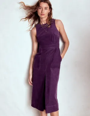 Ula Box Pleat Cord Dress-Viola Purple