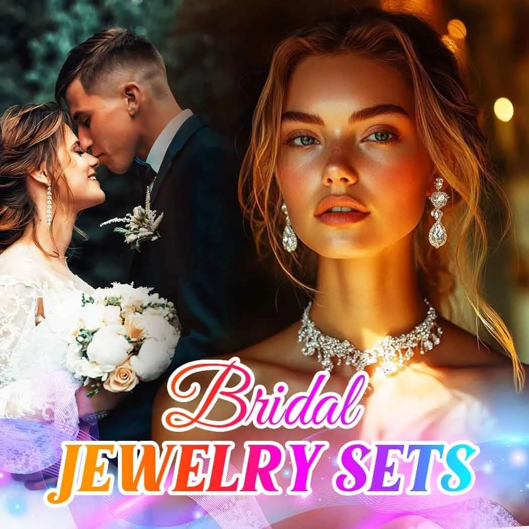 Unicra Bride Crystal Necklace Earrings Set Bridal Wedding Jewelry Sets Rhinestone Choker Necklace Prom Costume Jewelry Set for Women and Brides