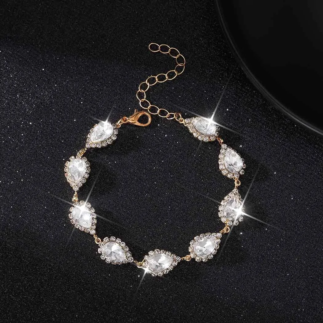 Unicra Bride Crystal Necklace Earrings Set Bridal Wedding Jewelry Sets Rhinestone Choker Necklace Prom Costume Jewelry Set for Women and Brides