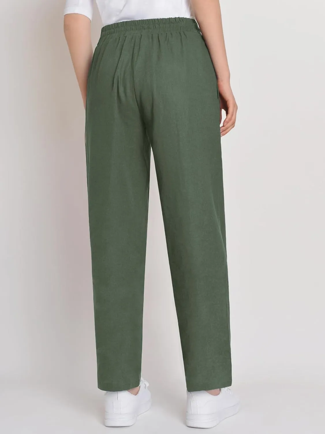 Weintee Women's Petite Linen Pants with Pockets for Summer
