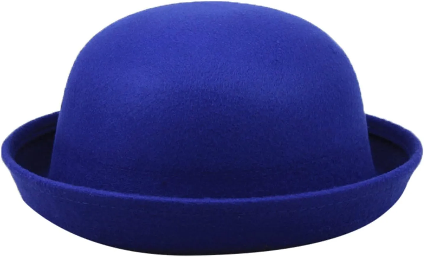 Winter Bowler Hat Classic Pork-Pie Church Hats Elegant Rolled Brim Fedora Hat for Men Women