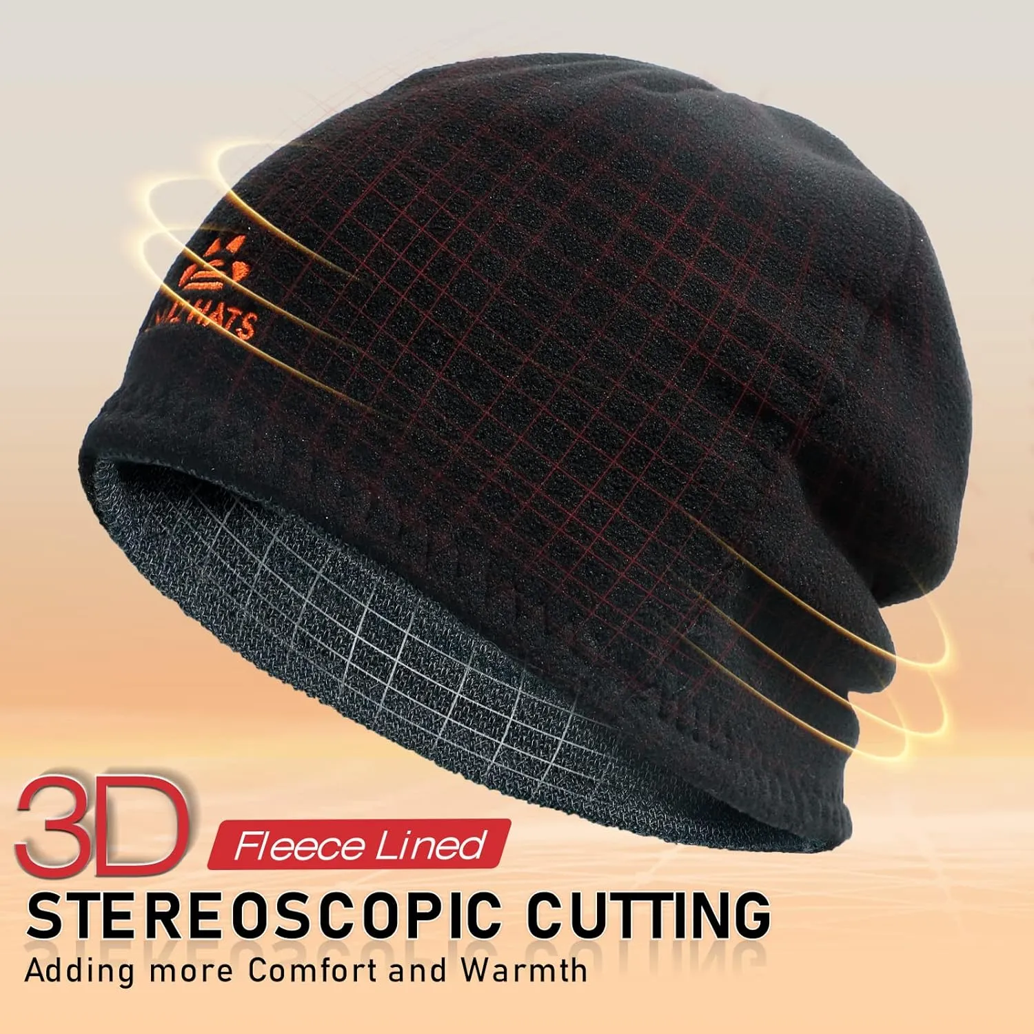 Winter Mens Beanie Hat Scarf Warm Fleece Lined Windproof Knit Ski Women Beanie Skull Cap Neck Warmer Gaiter Set