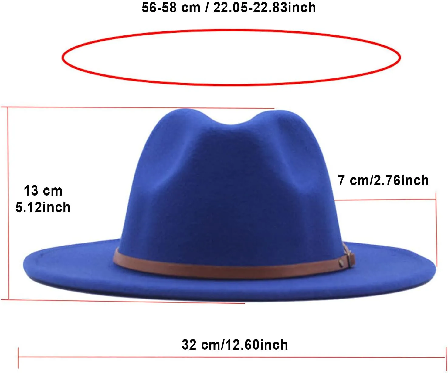 Women Classic Fedora with Belt Buckle Retro Fedora Hat Women Lady Wide Brim Floppy Panama Hat