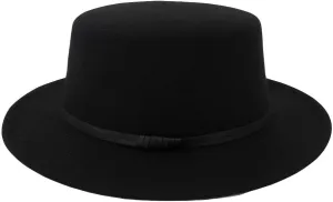 Women Men Fedora Hats Vintage Classic British Panama Hat Wide Brim Flat Top Warm Country Gentleman Hat