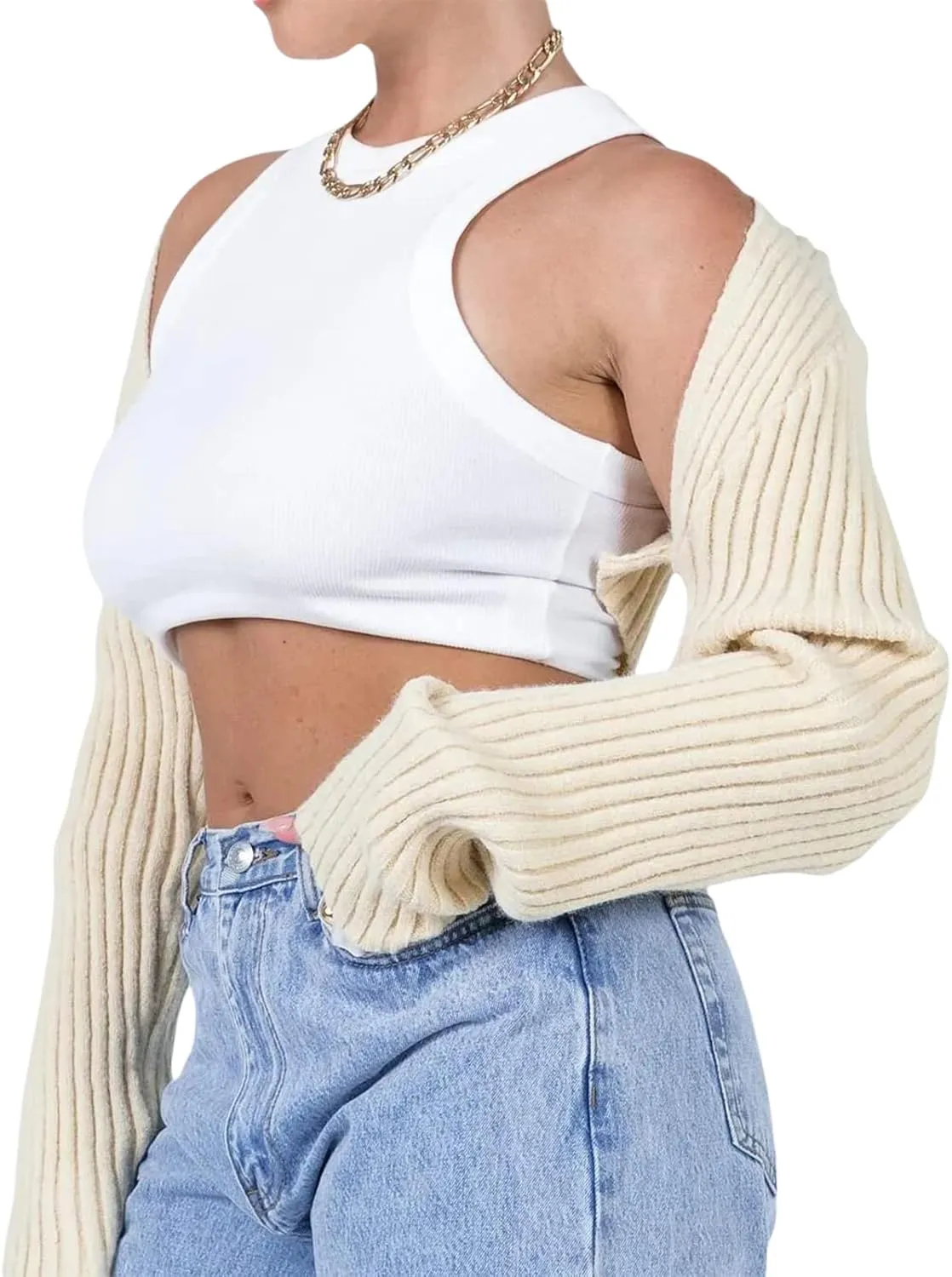 Women Shrug Sweaters Y2K Long Sleeve Knitted Solid Color 2024 Fall Open Front Cropped Cardigan Crop Tops Streetwear