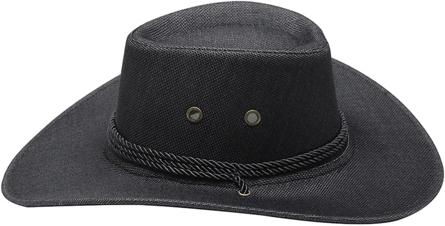 Women Western Cowboy Hat Classic Roll Up Felt Hat Vintage Cowgirl Wide Brim Fedoras Hat with Belt Buckle for Lovers