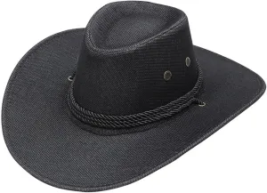 Women Western Cowboy Hat Classic Roll Up Felt Hat Vintage Cowgirl Wide Brim Fedoras Hat with Belt Buckle for Lovers