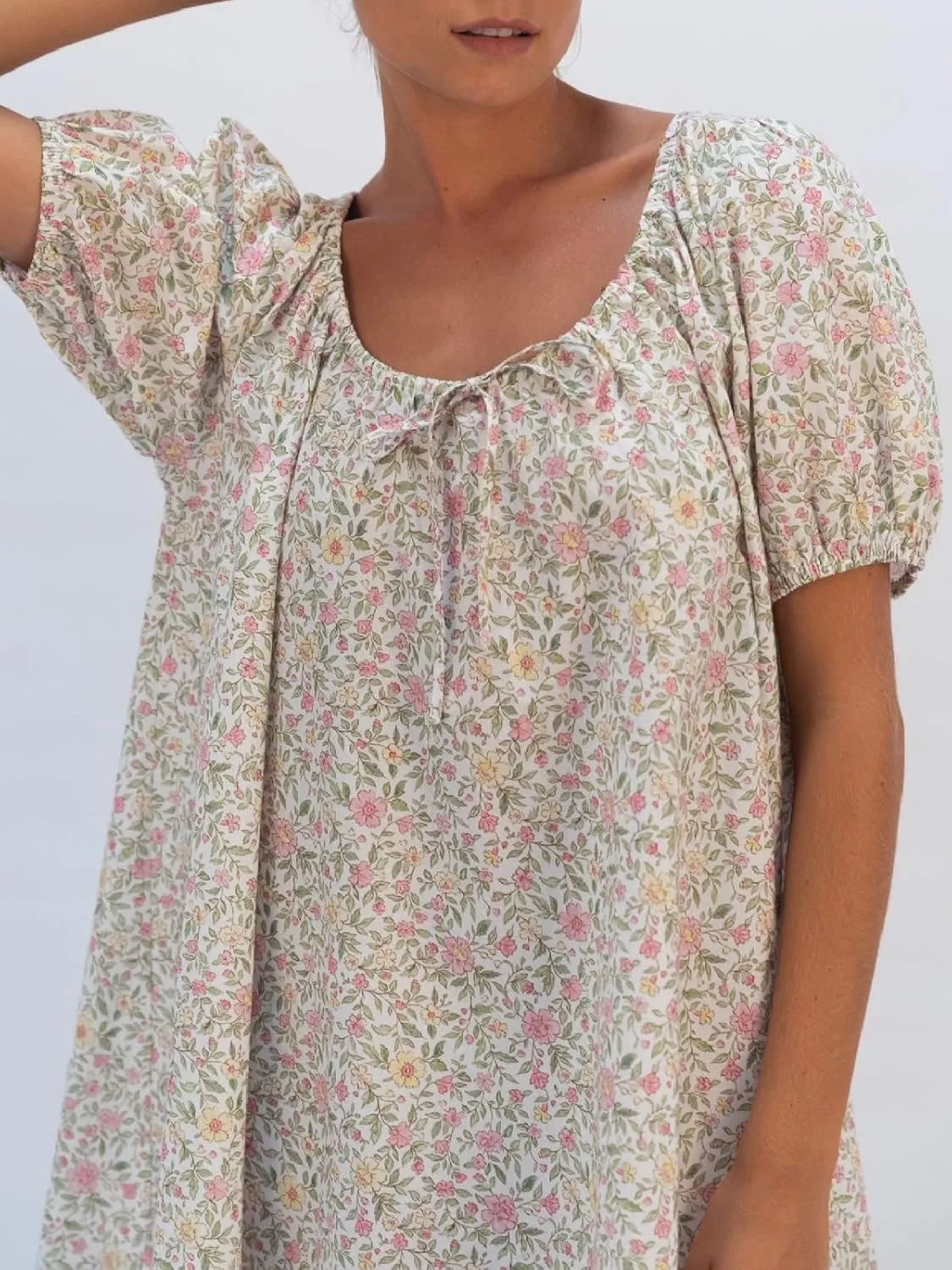 Women Y2k Babydoll Mini Dress Gingham Short Puff Sleeve Square Neck Dress Floral Fairy Loose Fit Sundresses