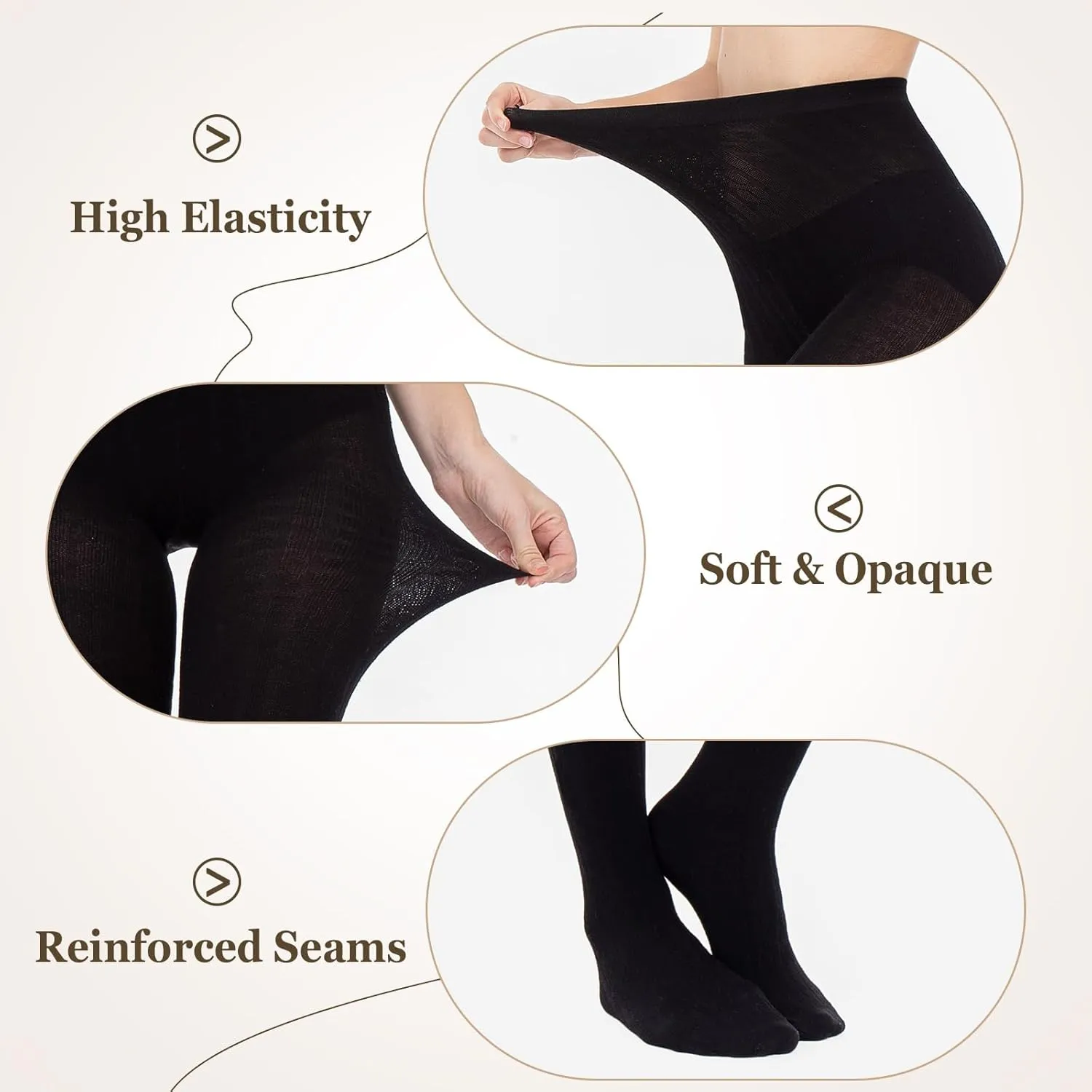 Women's Cable Knit Tights Soft Sweater Opaque Fall Winter Warm Tights for Women Ribbed Knit Striped Thick Stockings