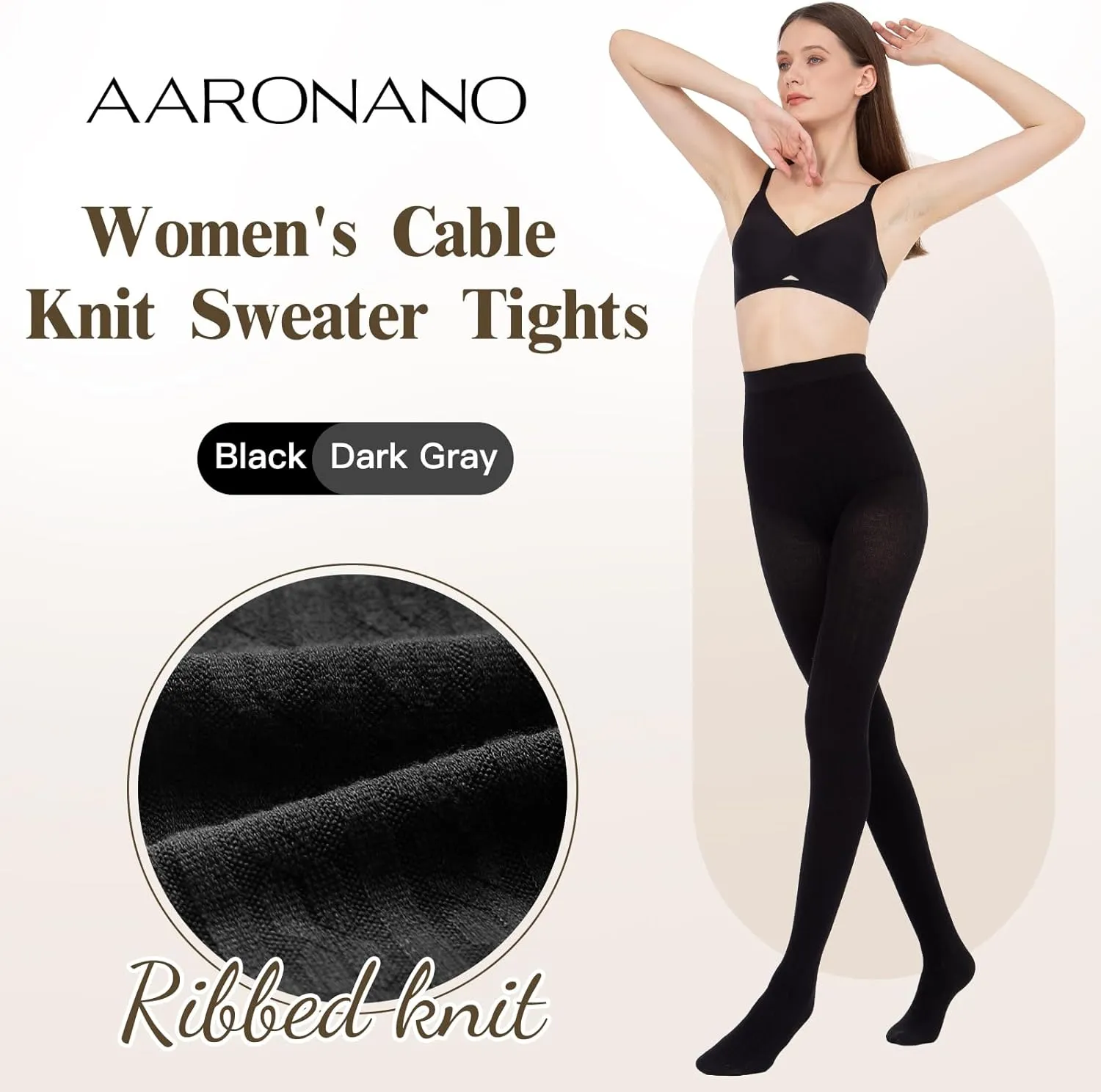 Women's Cable Knit Tights Soft Sweater Opaque Fall Winter Warm Tights for Women Ribbed Knit Striped Thick Stockings