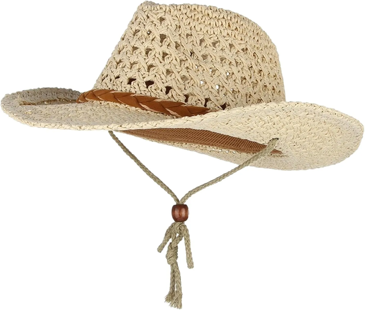 Women's Felt Fedora Hat Western Cowboy Hat with Tassel Wide Brim Panama Hats UV Protection Cap Dress Hat for Women