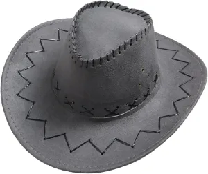 Womens Felt Wide Brim Cowboy Hats Western Cowgirl Hat with Drawstring Dress Up Hat Breathable Summer Hats