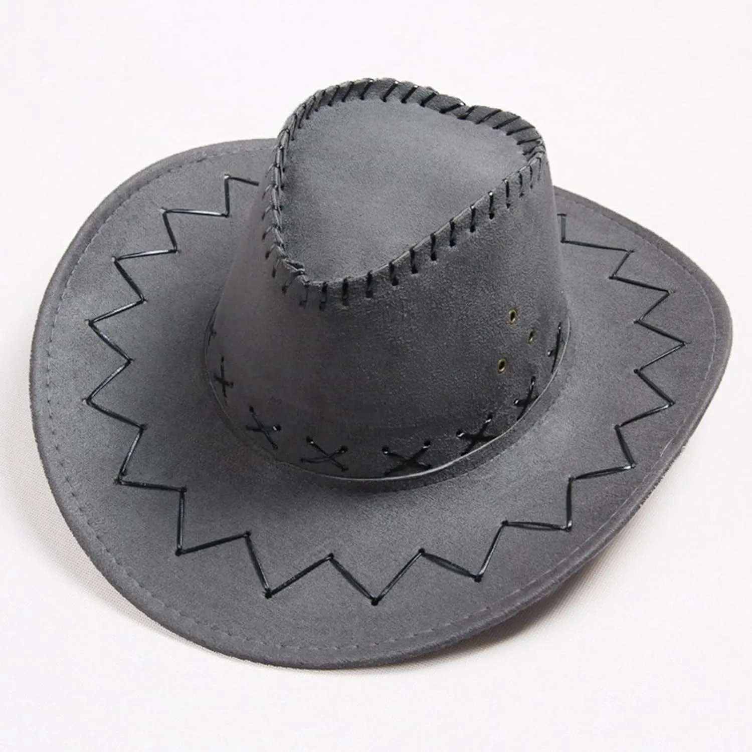 Womens Felt Wide Brim Cowboy Hats Western Cowgirl Hat with Drawstring Dress Up Hat Breathable Summer Hats