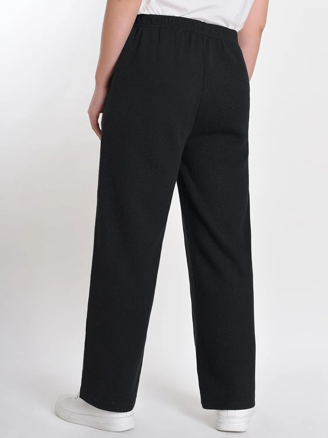 Women's Petite Length Lounge Pants Wide Leg with Pockets