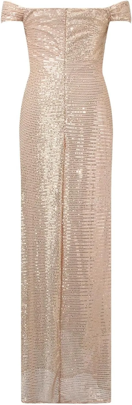 Women's Sequin Prom Dresses with Slit Off Shoulder Mermaid Long Ball Gown Ruched Sparkly Formal Evening Gown