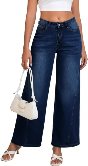 Women's Wide Leg Jeans High Waist Baggy Denim Pants