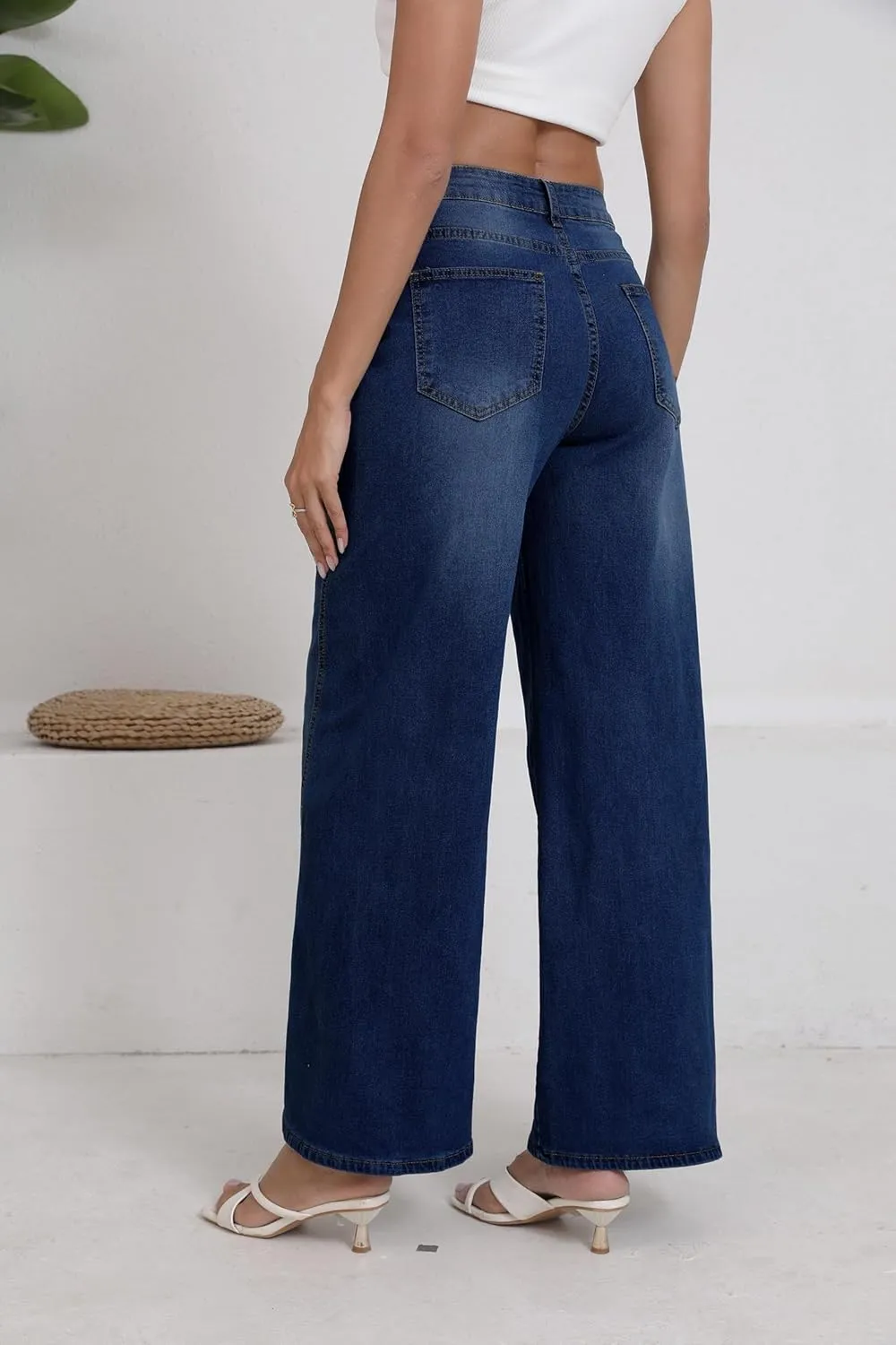 Women's Wide Leg Jeans High Waist Baggy Denim Pants