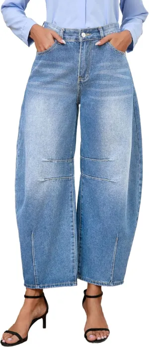 Women's Wide Leg Jeans High Waist Baggy Denim Pants