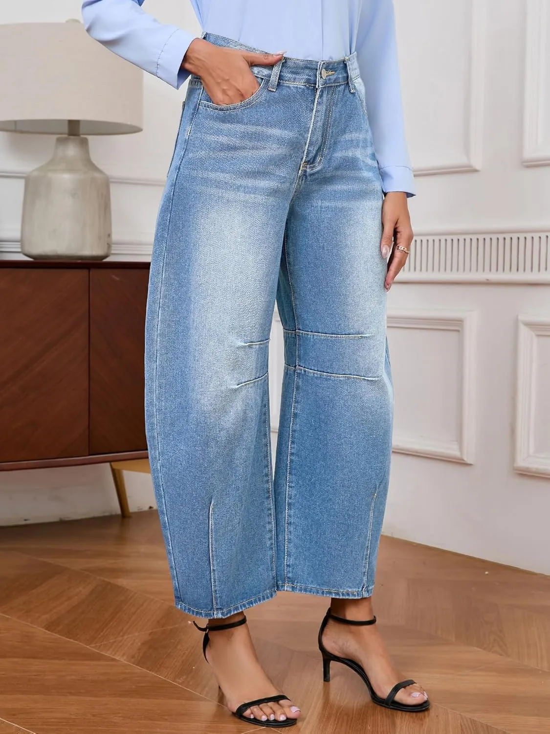 Women's Wide Leg Jeans High Waist Baggy Denim Pants