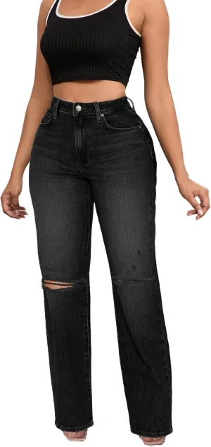 Women's Wide Leg Jeans High Waist Baggy Denim Pants