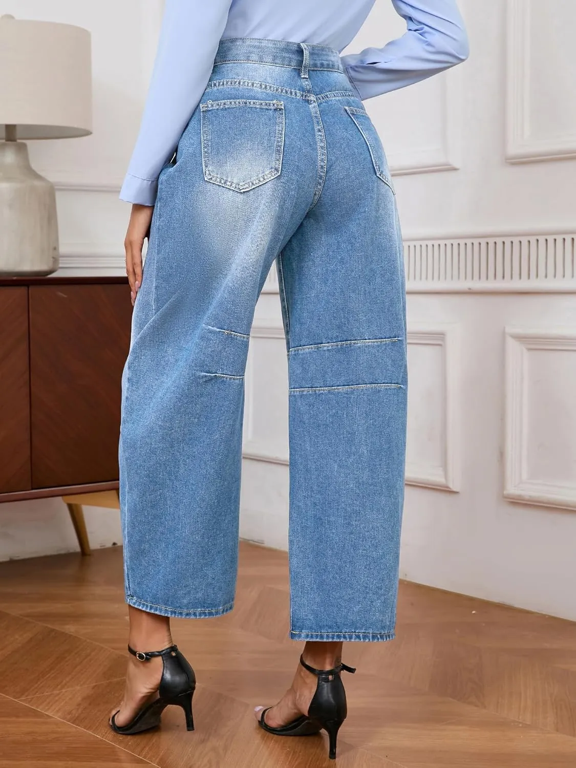 Women's Wide Leg Jeans High Waist Baggy Denim Pants