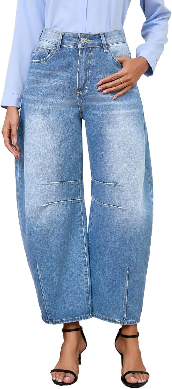 Women's Wide Leg Jeans High Waist Baggy Denim Pants